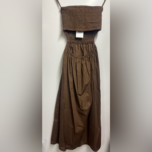Faithful the Brand NEW NWT Deva Midi Dress in Plain Dark Chocolate size XS - Picture 10 of 11